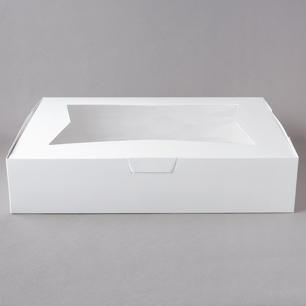 [23133] 1/2 Sheet 19*14*4 
White
Cake Box W/ Window (50)