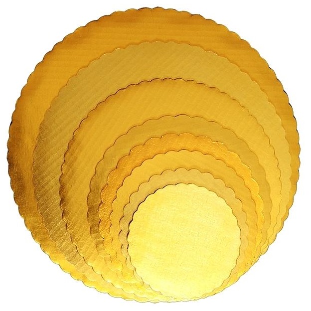 [1615] 10&quot; Corrugated Circle - Gold (200)