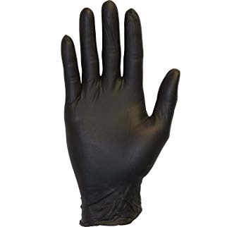 [75033] 10/100 P-Free Black  Nitrile Gloves, Medium