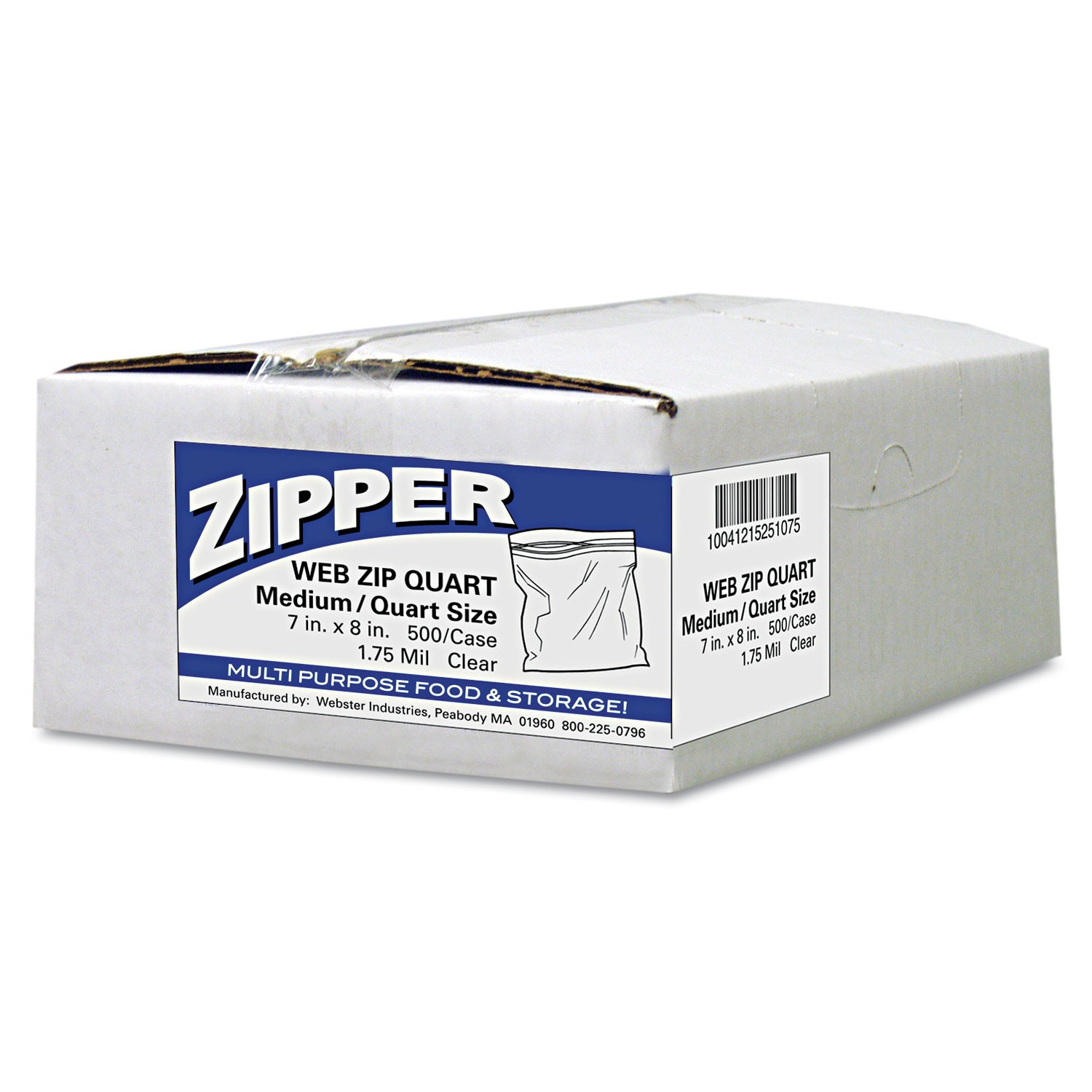 ZBQ78 - 7x8 - Zipper Bag - Quart (500)