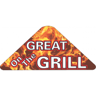 STICKER- &#39;Great On The Grill&#39; Triangle (ROLL=500)