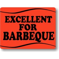 STICKER- &#39;EXCELLENT FOR BBQ&#39;
(ROLL=500)