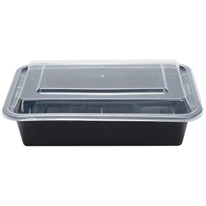 EMBL28RT 28OZ Rectangle 
Microwavable Container Lid 
Combo - 8 X 6 X 2 Deep
Black Combo (150) MT6350B