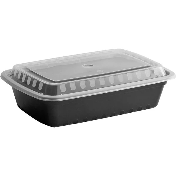 38oz Rectangle Microwaveable Container With Lid Combo (150)