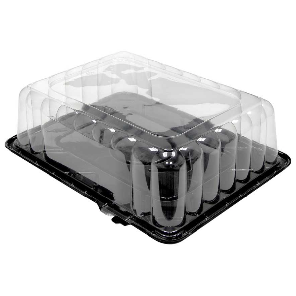 PCQB500R 1/4 Sheet Cake 
Container 5&quot; Height W/Black 
base (65)
