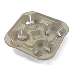 [M51-0032] 4-Cup Molded-Fiber  Tray Drink Carrier(300)