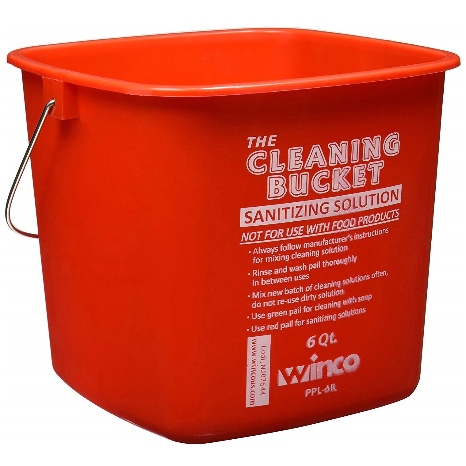 (1) 6qt Red Cleaning Buckets  PPl-6R