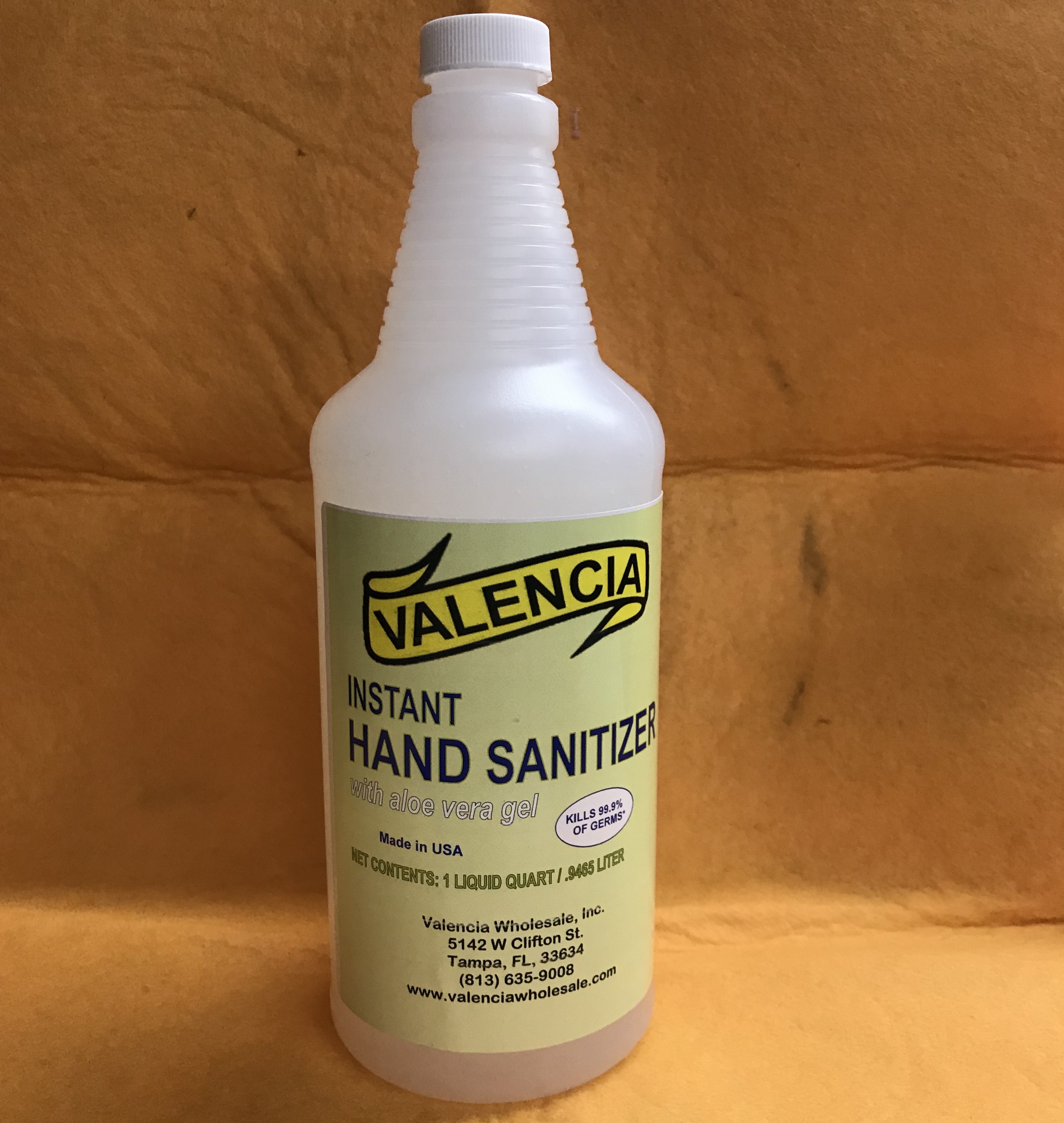 (1) Qt Valencia Hand Sanitizer  (No Pump Inc)