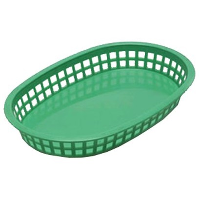 (1DZ) Green Oval Platter Basket 1076FG (PLB-G)