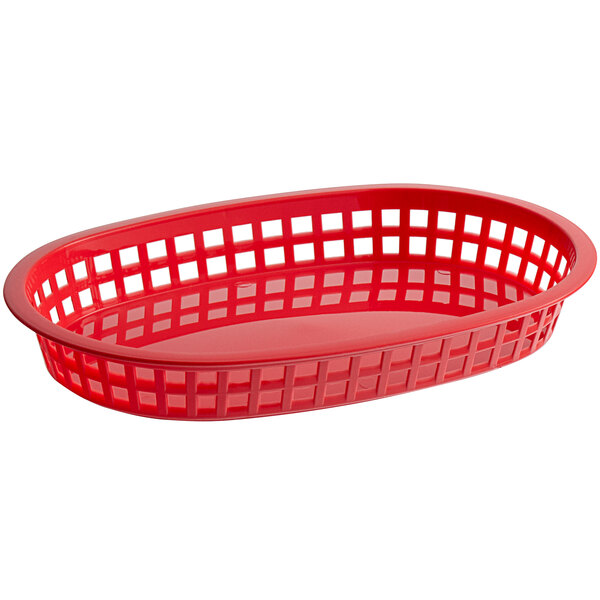 (1DZ) Red Oval Platter Basket 1076R PLB-R